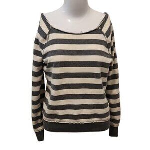 [I Love H-81] Distressed Gray & White Sweater